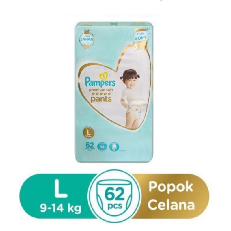 Pampers Premium Care / Soft Pants Pant M-68 M68 / L-62 L62  XL54 XL 54 - Popok Celana