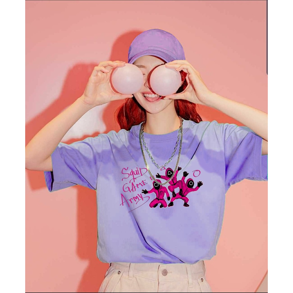 MYSTIQUE.ID-BAJU KAOS SQUIDGAME ARMY T-SHIRT LUCU DAN AESTHETIC