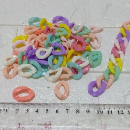 

Rantai Plastik Gepeng Warna Pastel 40gr