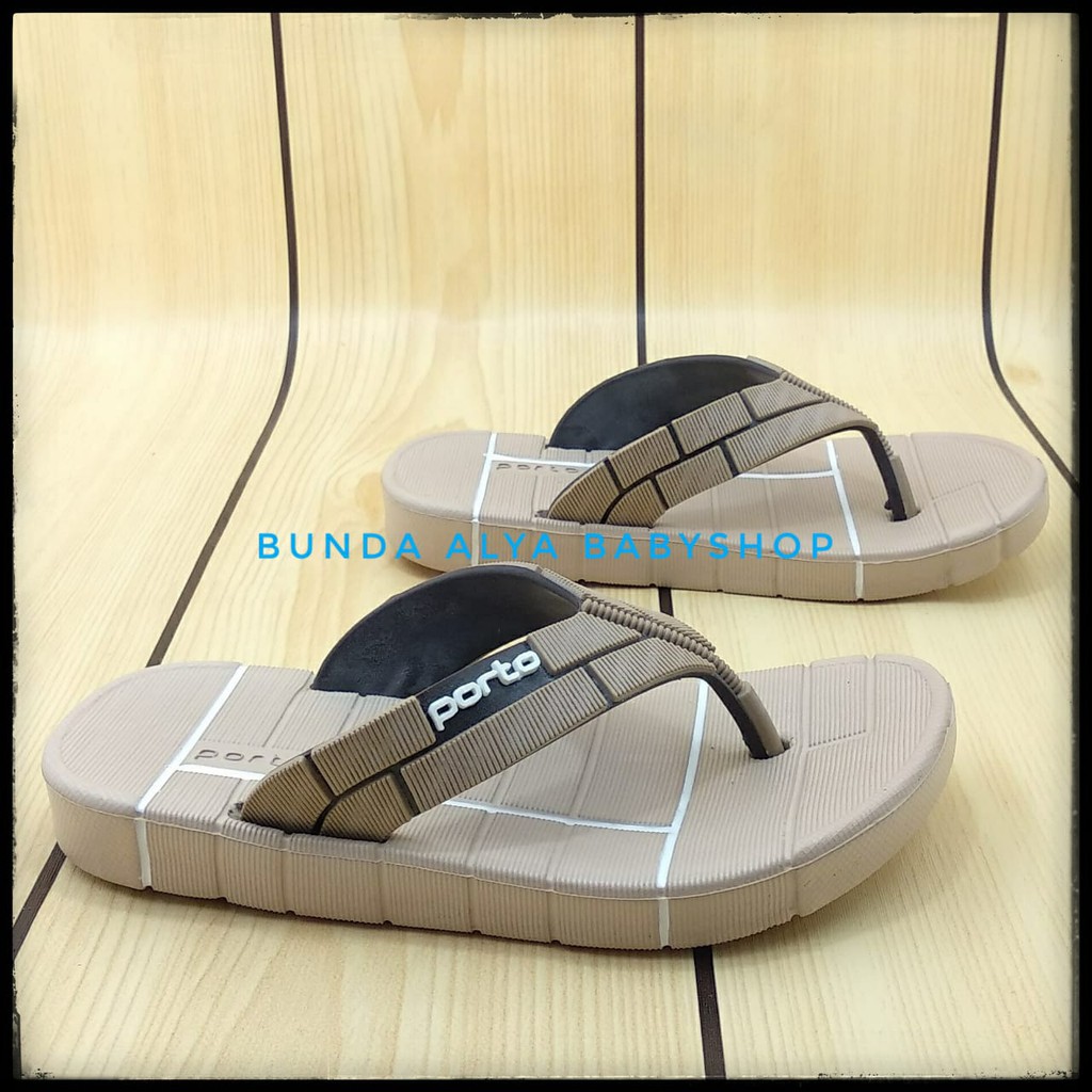 Sendal Anak Laki Jepit Usia 6 7 Tahun Karet KREM - Sandal Jepit Anak Cowok Anti Slip PORTO Alas Karet Size 31