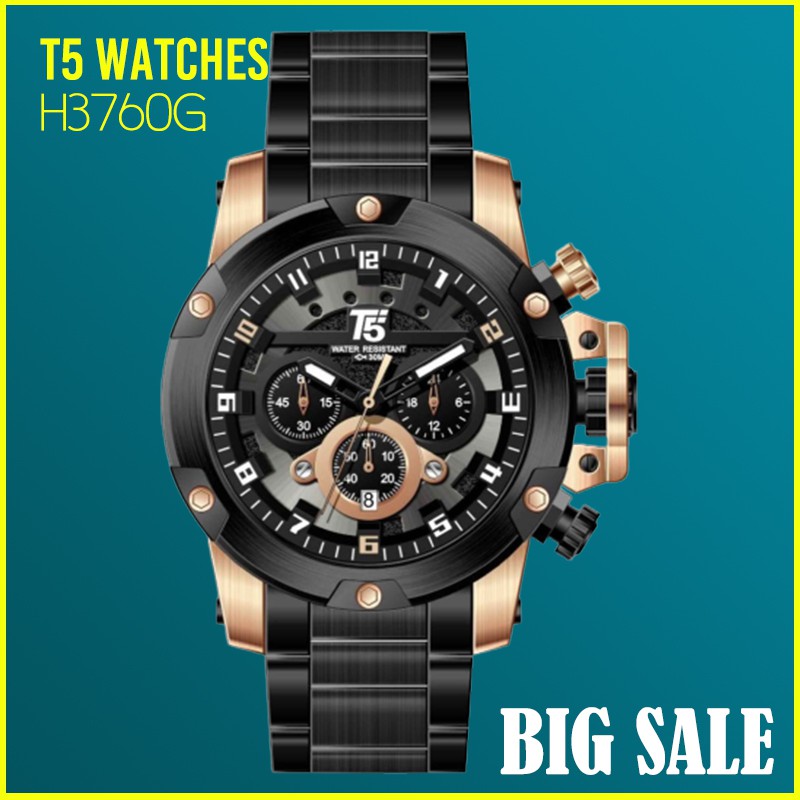 Jam Tangan T5 H3760G Original Chronograph