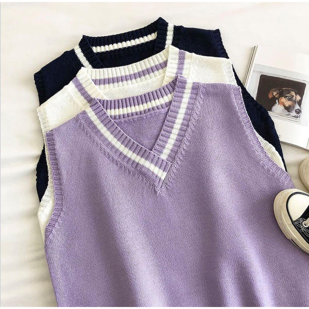 ROMPI  VEST Rajut V NECK POLOS TANPA LENGAN / ROMPI RAJUT / ROMPI POLOS / VEST ROMPI RAJUT