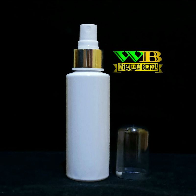 Botol Spray 100ml Putih / Botol Rf 100ml Putih Spray Silver Fullcap