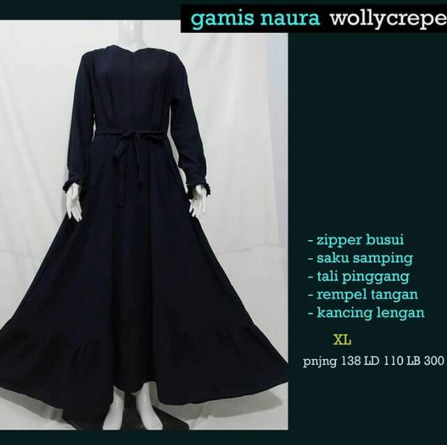 [New&amp;Best!] gamis naura basic wollycrepe | gamis busui dan rempel | gamis grad A grosir