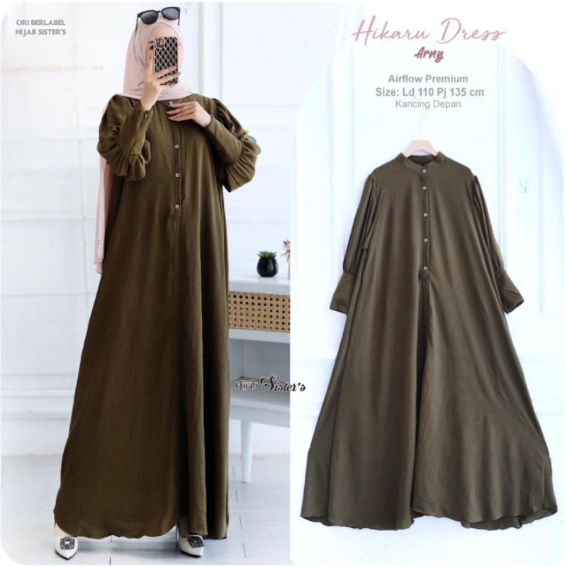 Hikaru dress gamis abaya gamis hijab sister hi sis