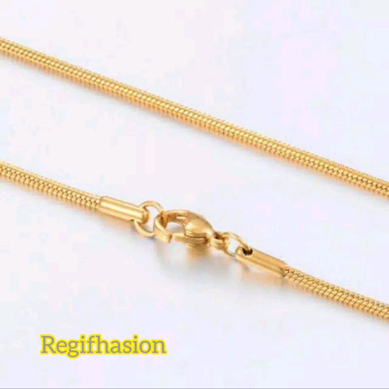 Kaluung titanium bulat gold fashion pria wanita terlaris anti karat tidak luntur