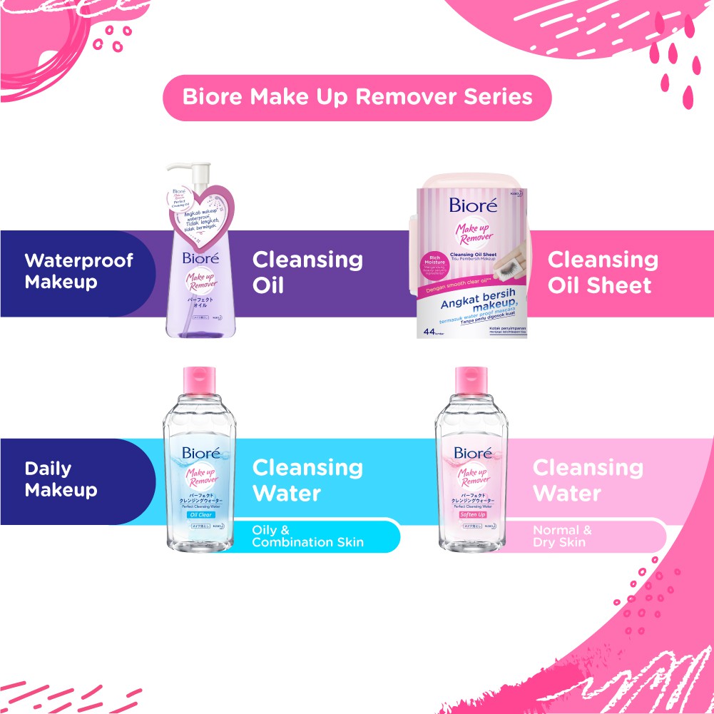 Biore Make Up Remover Micellar Water Untuk Kulit Berminyak Oil Clear Non Comedogenic 90 ml