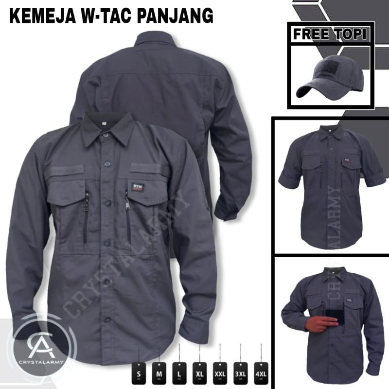 FREE TOPI !! Kemeja Tactical wtac panjang / kemeja tactical outdoor