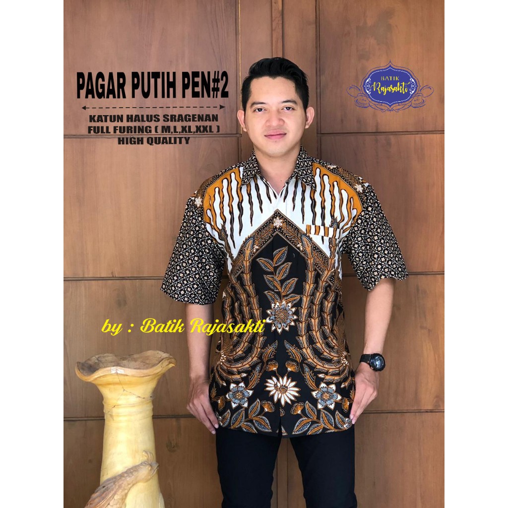 MANUK KUNING RAJASAKTI KEMEJA BATIK SOLO PRIA LENGAN PENDEK LAPIS FURING ATASAN BATIK PREMIUM MODERN KATUN HALUS BAHUWIRYA  BANAMITRA BANAMITRA PUTIH BANGSAWAN BAYU PUTRA BERLIAN BIRU BHARATAYUDA BIMASENA BIRENDRA BIRU INDAH BRAHMAKERTA BRAHMAKERTA MERAH