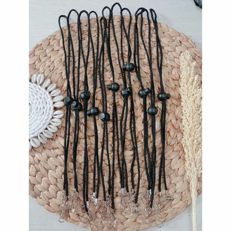STRAP masker/Tali Pengait/Tali Masker Polos Hitam Cowok/Cewek