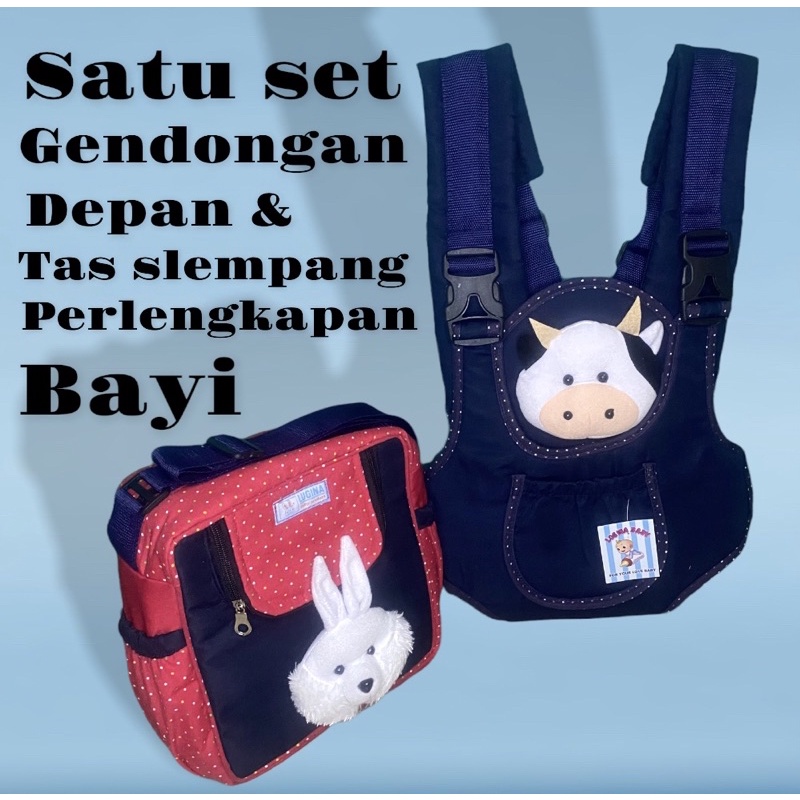 gendongan bayi ransel depan/tas slempang perlengkapan bayi kecil satu set