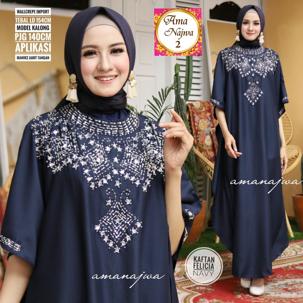 RHS ~ kaftan felicia gamis kaftan premium bahan ceruty babydoll ori solo by mieux hijab