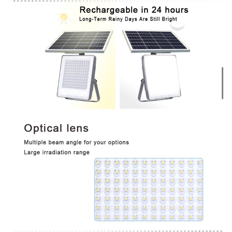 Lampu Sorot Solar 100WATT Flood Light Solar cell IP 65 Lampu Jalan PJU