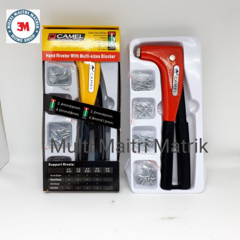 Jual Tang rivet Camel otomatis set + paku rivet / Tang ripet set / hand ...