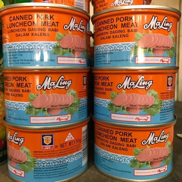 

Ham MaLing Ma Ling TTS Pork Luncheon Meat 170 gr kaleng Kecil