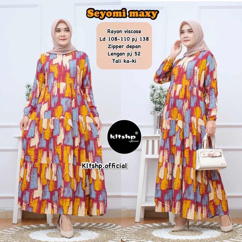 DRESS RAYON / DRESS SYAR’I / GAMIS SYARI / GAMIS PREMIUM-Seyomi mustard