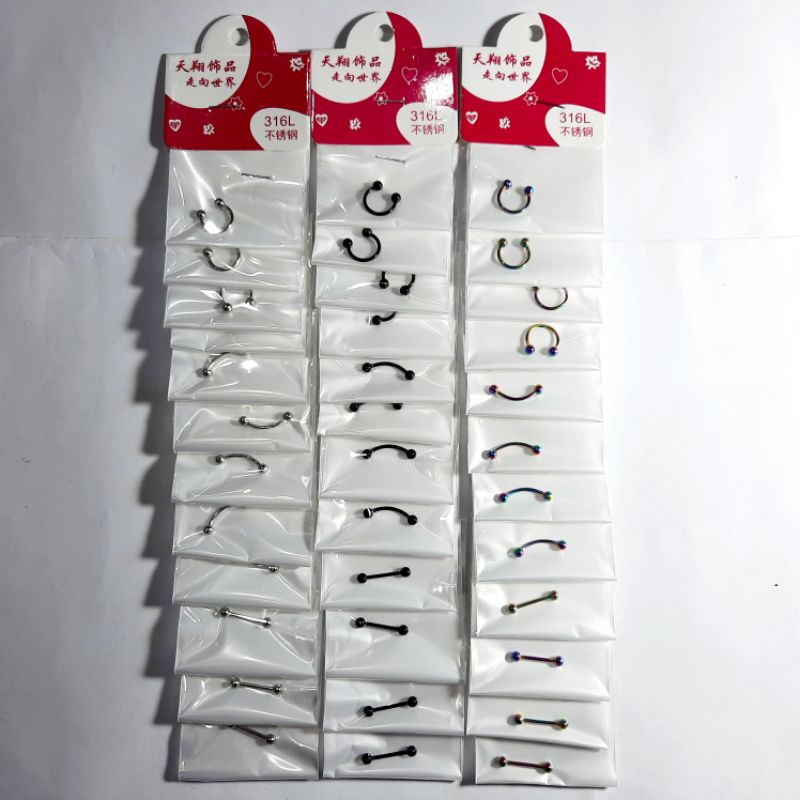 Percing SERIES 3 Rupa Bentuk Body Piercing Persing 12buah Kulakan Grosir