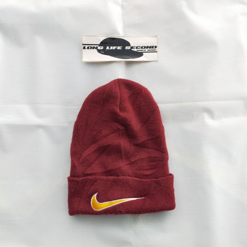 topi beanie hat kupluk rajut nike vintage second bekas preloved original branded