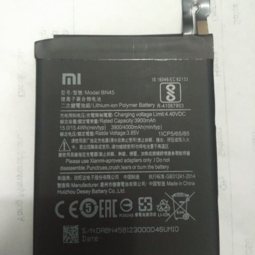 Baterai Xiaomi ( BN45 ) Redmi note 5 pro ORI 100%