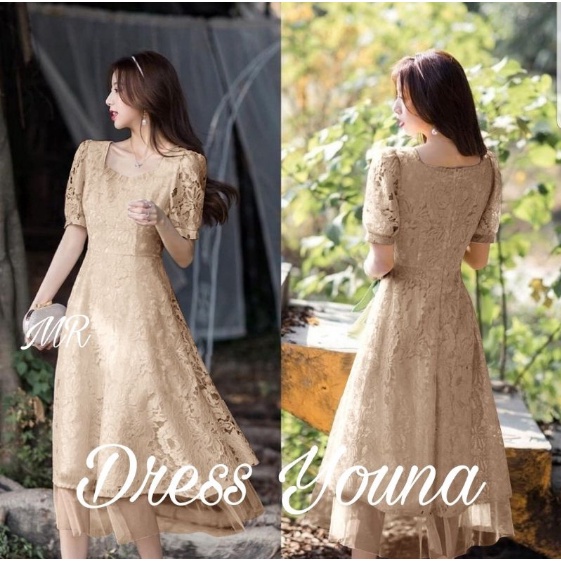 Baju Dress Pesta Natal Imlek Wanita Remaja Korea Import Murah Kekinian Terbaru 2021 Party Dress Bhan