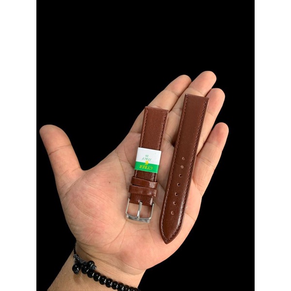 Strap Tali Jam Tangan Kulit Cyber Coklat Polos 20mm