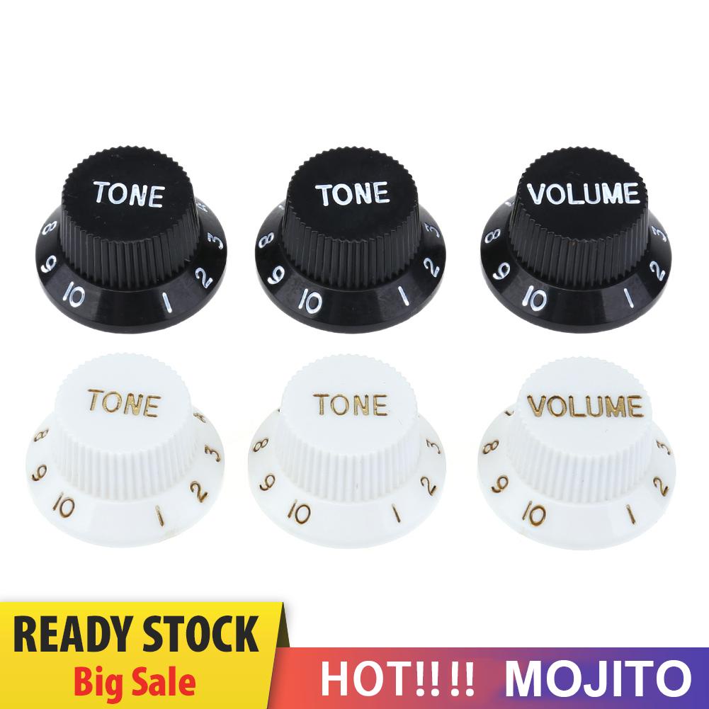 3pcs Knob Potentiometer Volume Bahan Plastik Untuk Gitar Bass Elektrik