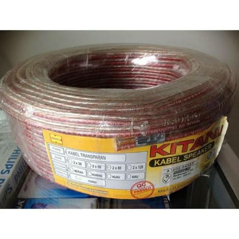 1 Roll Kabel Transparan Kitani Ukuran tebal 2x80