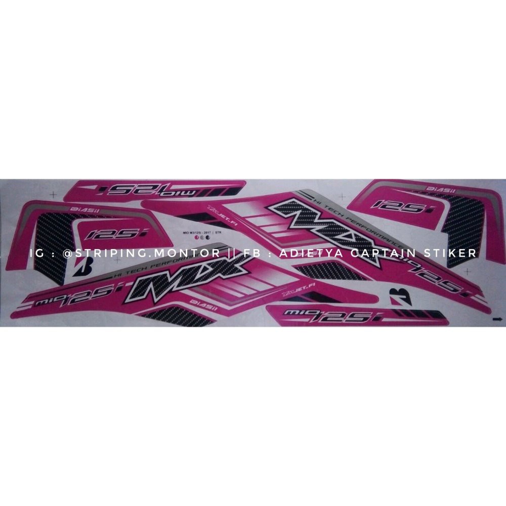 Stiker Lis Striping Sticker Variasi Mio M3 125 - Mio Mx 125 Pink
