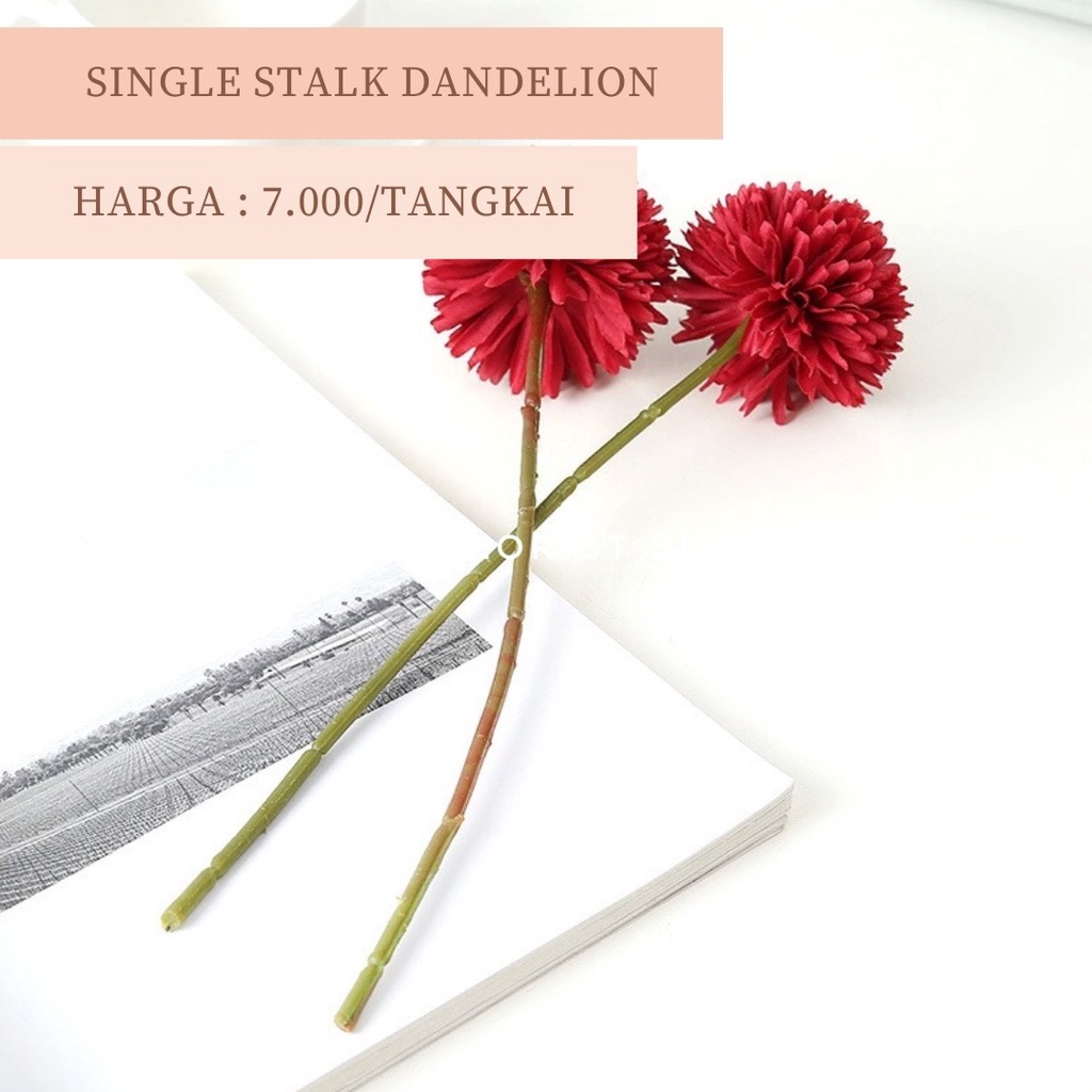 DANDELION ARTIFICIAL FLOWER BUNGA PALSU HIASAN BUNGA POM POM PING PONG DANDELION KECIL