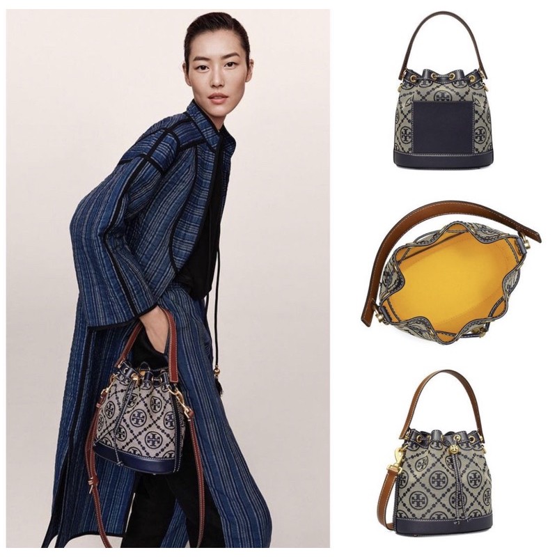 TORY BURCH MONOGRAM BUCKET BAG