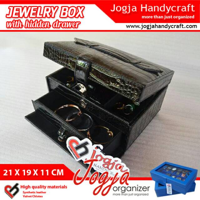 Black Croco Jewelry Box / Kotak Tempat Perhiasan