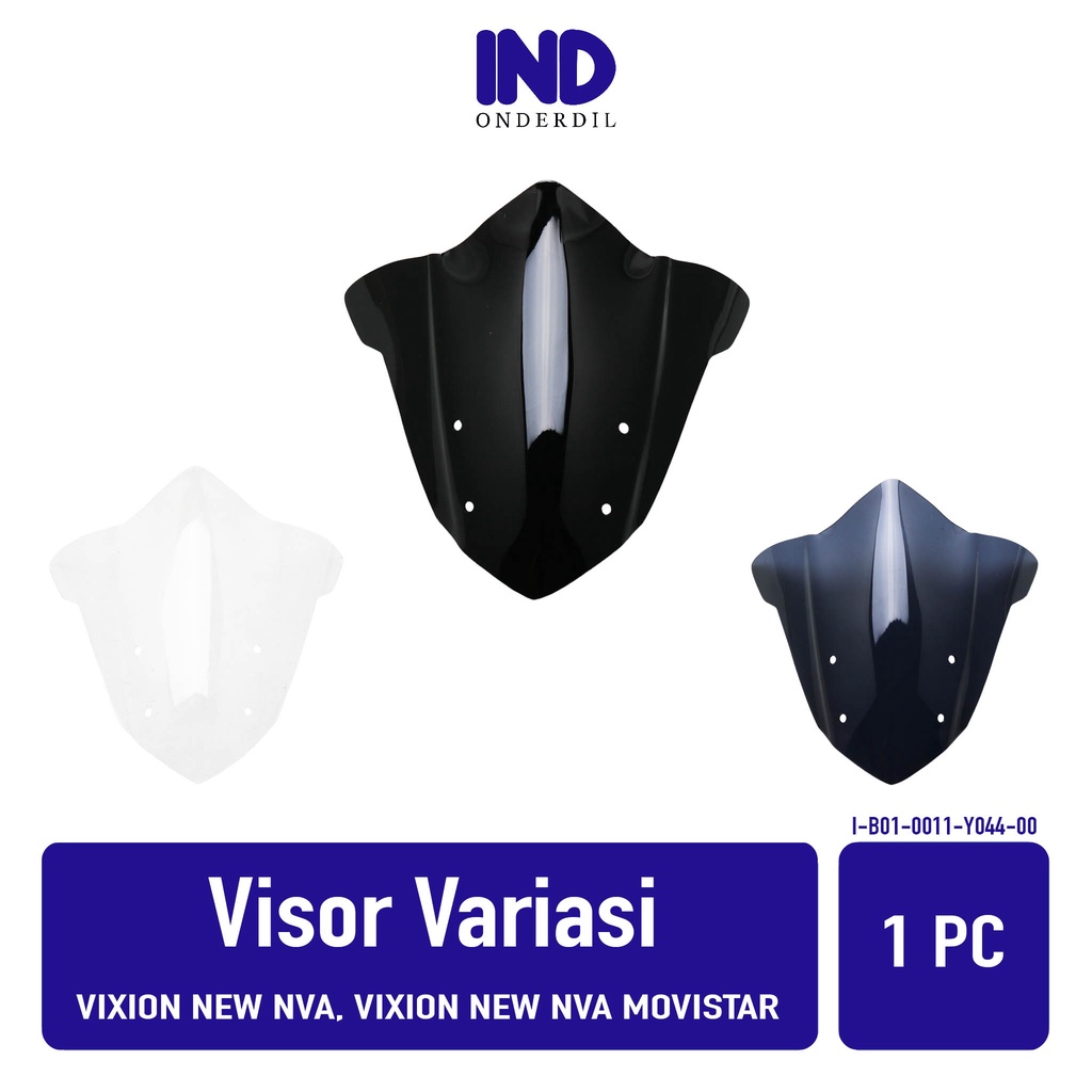 Visor-Windshield-Winsil-Winshild Variasi Vixion New Advance-NVA Hitam-Riben-Ribben-Bening-Transparan