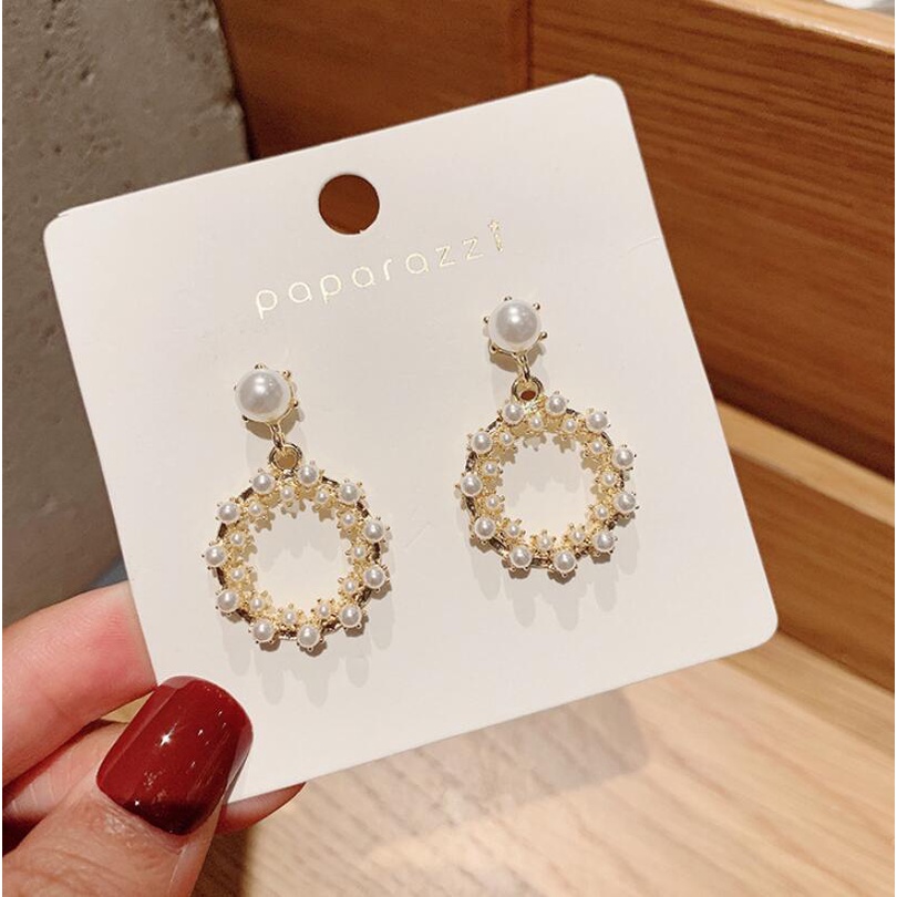 Korea fashion style anting-anting anggun online influencer New mutiara imitasi in segar sesuai denga