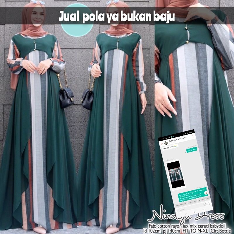 Pola instan gamis atau pola jiplak gamis modern