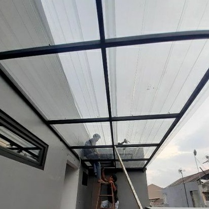 kanopi atap spandek bening