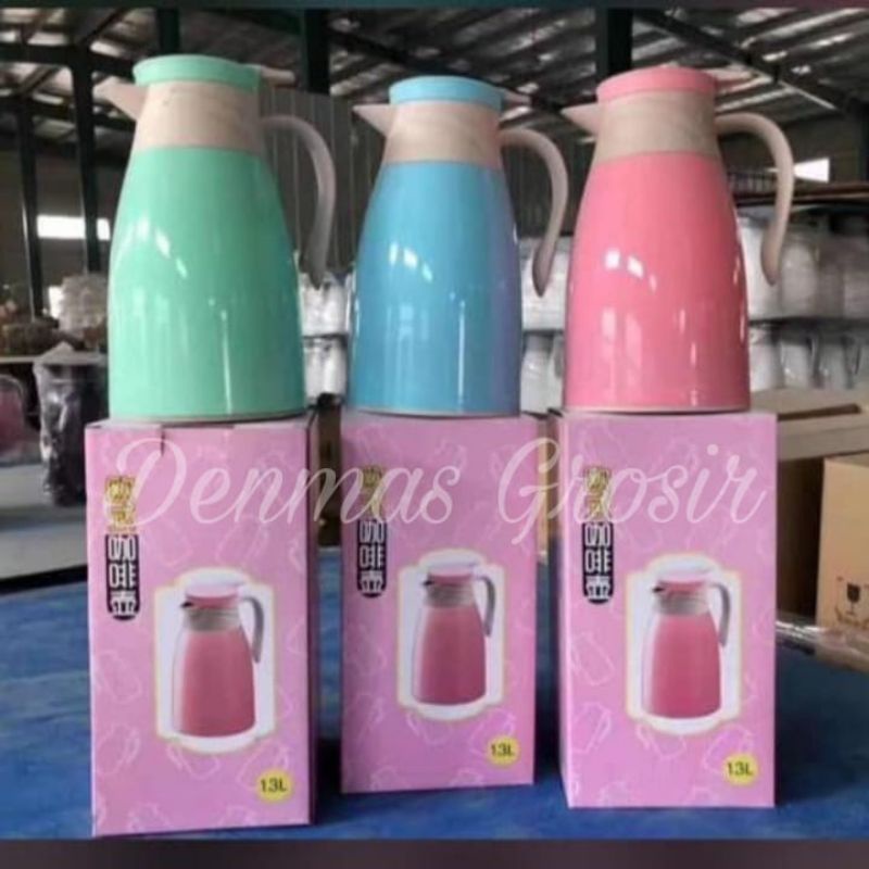 (MURAH) Termos air panas 1 liter / Teko jug Packing FREE Bubble / Termos Kaca Tahan Panas / Termos