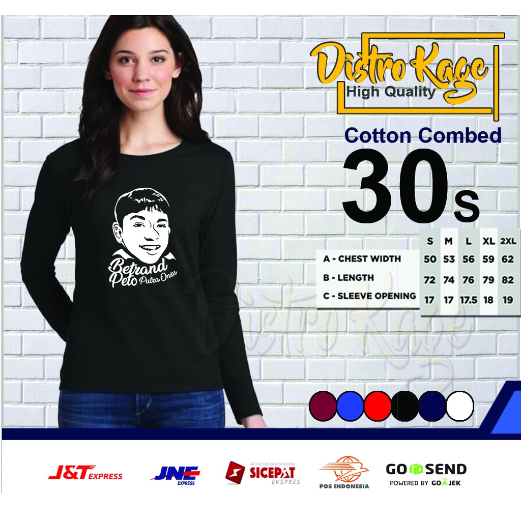 Kaos BXB Siluet Betrand Peto X Bensu RUben Onsu  Lengan Panjang Cewek Dewasa dan Remaja