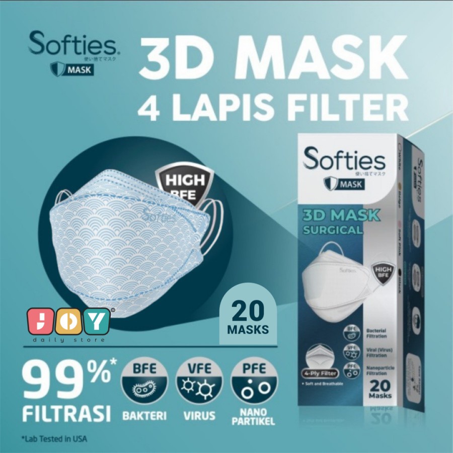 MASKER SOFTIES SURGICAL 3D 4PLY KF94 BOX ISI 20PCS