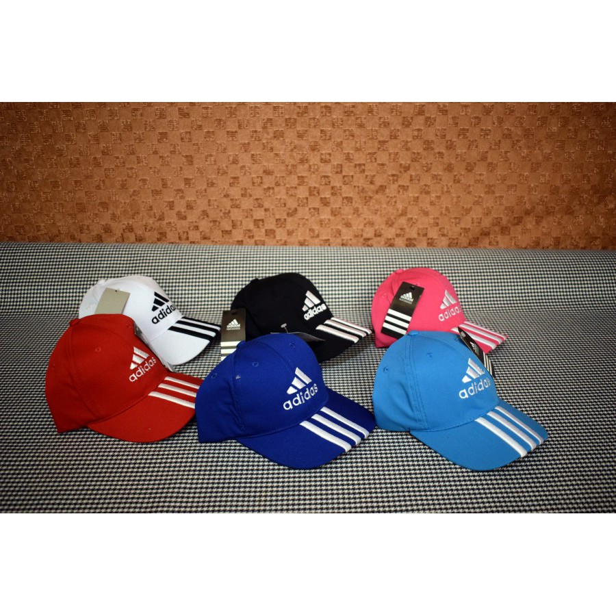 Topi Adidas Merah Hitam Putih Pink Marun Gaul Bordir Pria