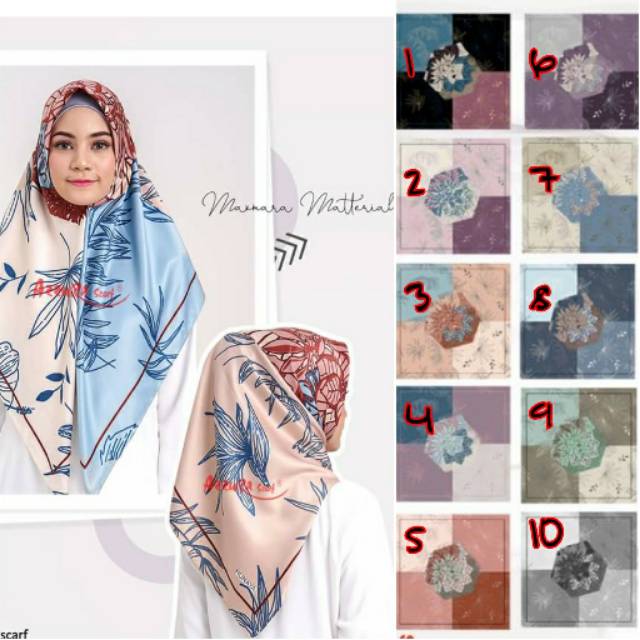 SEGIEMPAT NUNAYA HAZEL LEAF/ JILBAB AZZURA/ KERUDUNG SEGI4 SATIN MAXMARA/ HIJAB SQUARE S4 SATIN