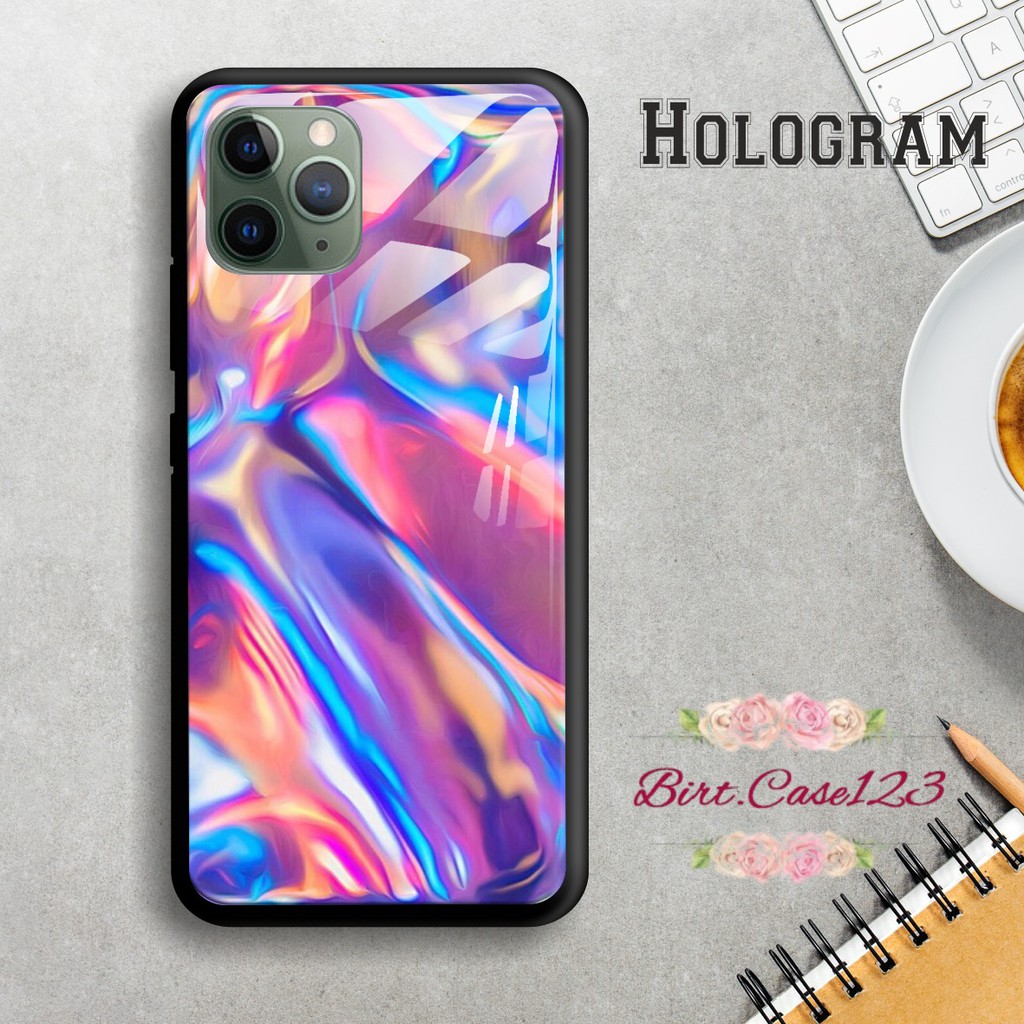 Back case glass HOLOGRAM Oppo A3s A1k A5 A9 2020 A7 F9 A5s A31 A52 a53 A92 A37 A57 A59 A71 BC1426