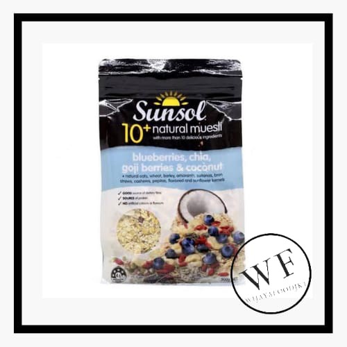 

Sunsol 10+Blueberries, chia, goji berry & coconut /natural muesli 500g