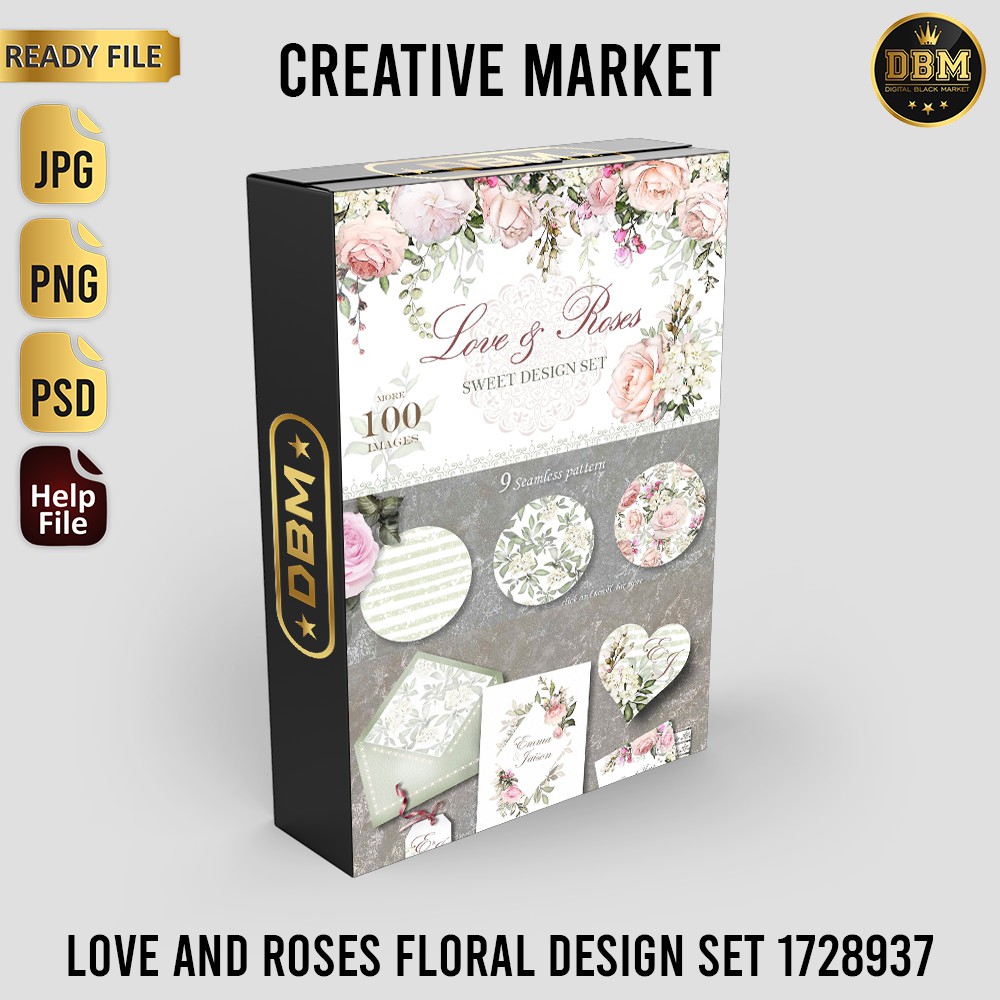 Love And Roses Floral Design Set - JPEG Ultra HD