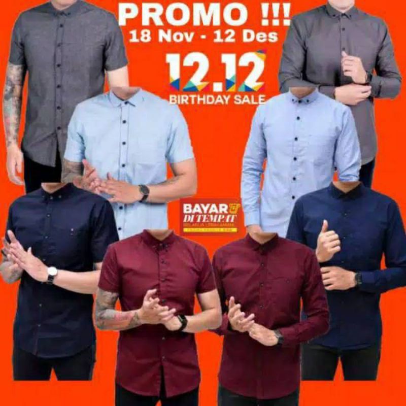 PROMO 12.12 KEMEJA POLOS PRIA TERHITS