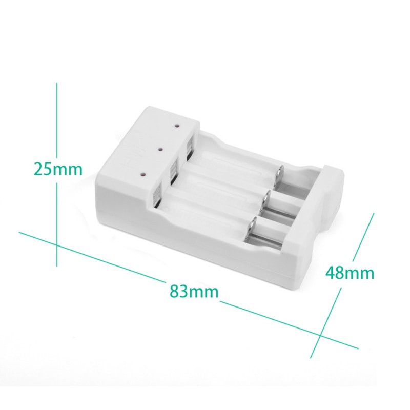 HCQWBING Charger Baterai USB Plug 4 slot for AA/AAA - H63 - White