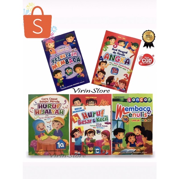 

Paket 5 Pcs Buku Panduan Belajar Membaca Untuk Anak PAUD TK DAN SD / Buku Pintar Belajar Membaca / Lengkap Belajar Membaca Dan Aktivitas - Virinstore