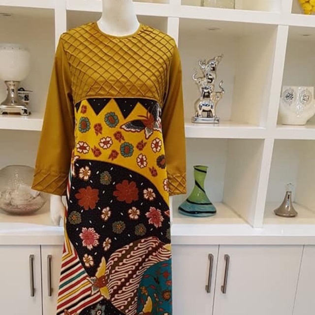 Gamis batik kombinasi jait silang by edness kayla