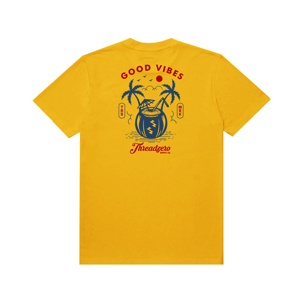 Threadzero - Good Vibes Mustard | T-shirt Pria | Kaos Pria | T-shirt Unisex