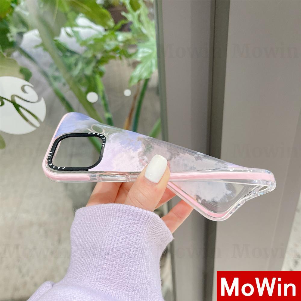 Mowin - iPhone Case Silicone Soft Case Clear Case Shockproof Protection Camera Frame Pink Purple Clouds Cute Style For iPhone 12 Pro Max 7plus XS Max 11 MAX mini 8plus Xr SE Pro SE2020 iphone 12