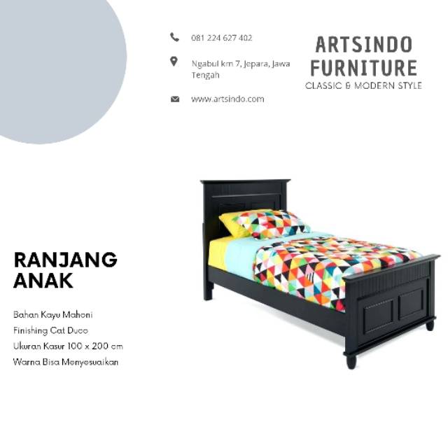 Tempat Tidur Ranjang Kasur Single, Dipan Anak Modern